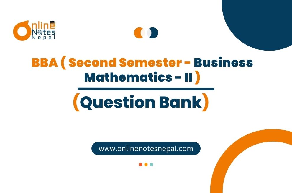Question Bank of Business Mathematics II Photo